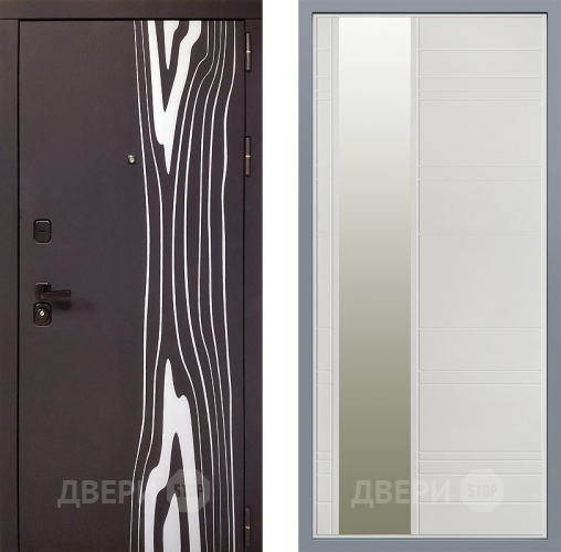 Дверь Заводские двери Леванте Зеркало Лира Белый софт в Старой Купавне