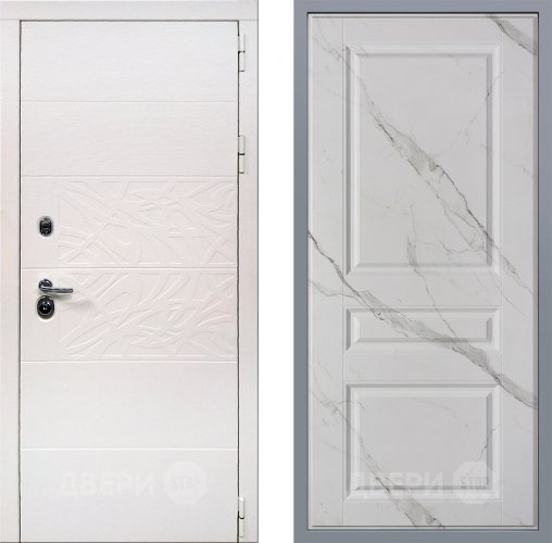 Дверь Заводские двери Дэко Вайт Стокгольм Мрамор белый в Старой Купавне