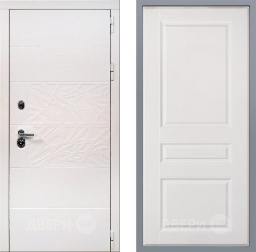 Дверь Заводские двери Дэко Вайт Стокгольм Белый софт в Старой Купавне