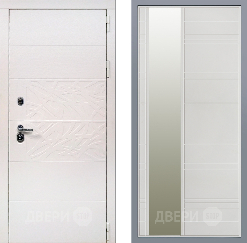 Дверь Заводские двери Дэко Вайт Зеркало Лира Белый софт в Старой Купавне