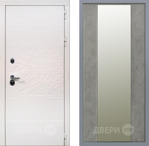 Дверь Заводские двери Дэко Вайт Зеркало Макси Бетон темный в Старой Купавне