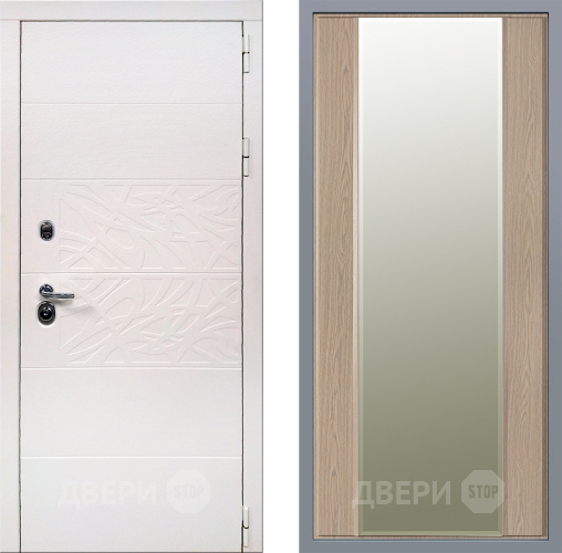 Дверь Заводские двери Дэко Вайт Зеркало Макси Беленый дуб в Старой Купавне