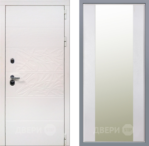 Дверь Заводские двери Дэко Вайт Зеркало Макси Белый шелк в Старой Купавне