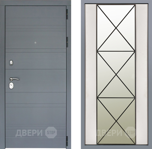 Дверь Заводские двери Лира Софт графит Зеркало Перфекто Структурное дерево в Старой Купавне