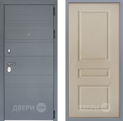 Дверь Заводские двери Лира Софт графит Стокгольм Шампань в Старой Купавне