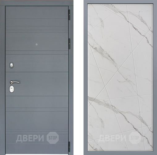 Дверь Заводские двери Лира Софт графит Флитта Мрамор белый в Старой Купавне