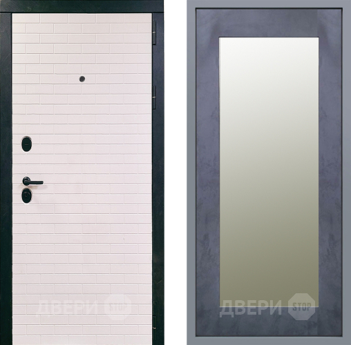 Дверь Заводские двери Сохо Зеркало Модерн Бетон темный в Старой Купавне