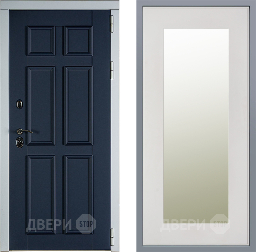 Дверь Заводские двери Стокгольм Зеркало Модерн Белый софт в Старой Купавне