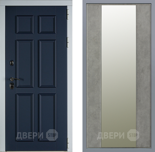 Дверь Заводские двери Стокгольм Зеркало Макси Бетон темный в Старой Купавне