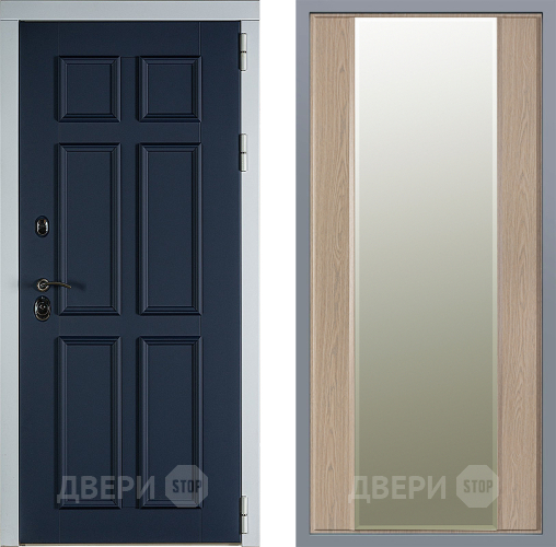 Дверь Заводские двери Стокгольм Зеркало Макси Беленый дуб в Старой Купавне