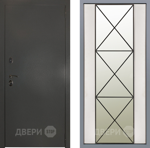 Дверь Заводские двери Эталон 3к антик серебро Зеркало Перфекто Структурное дерево в Старой Купавне