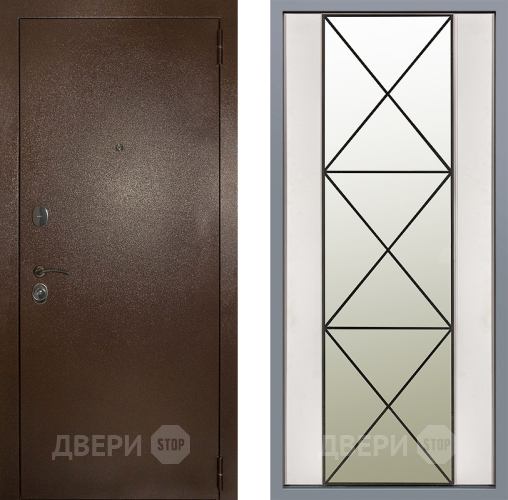 Дверь Заводские двери Эталон 3к антик медь Зеркало Перфекто Структурное дерево в Старой Купавне