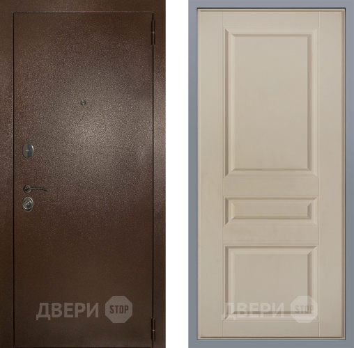 Дверь Заводские двери Эталон 3к антик медь Стокгольм Шампань в Старой Купавне