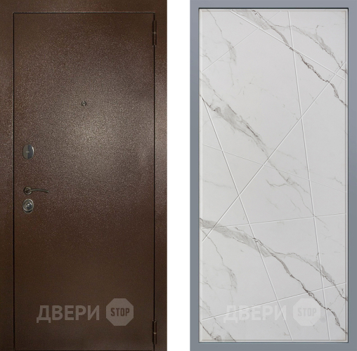 Дверь Заводские двери Эталон 3к антик медь Флитта Мрамор белый в Старой Купавне