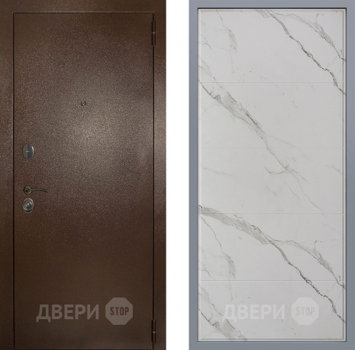 Дверь Заводские двери Эталон 3к антик медь Тривия Мрамор белый в Старой Купавне
