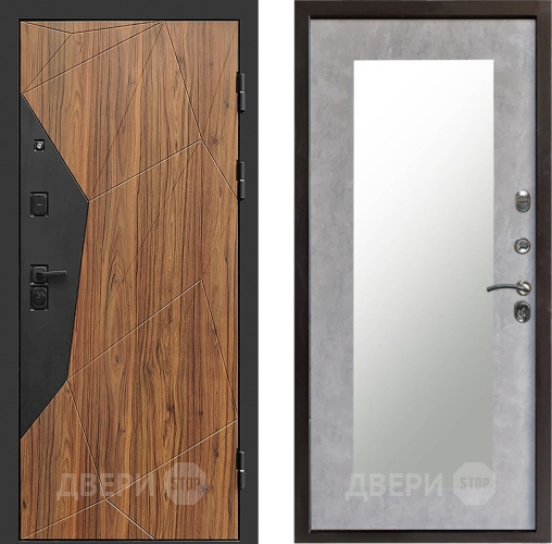 Входная металлическая Дверь Престиж Avangard Зеркло Пастораль Бетон светлый в Старой Купавне