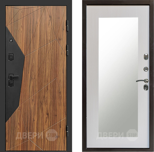 Входная металлическая Дверь Престиж Avangard Зеркло Пастораль Лиственница белая в Старой Купавне