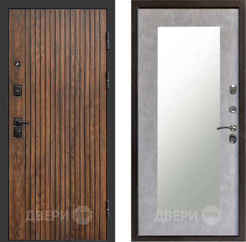 Входная металлическая Дверь Престиж Tvist Зеркло Пастораль Бетон светлый в Старой Купавне