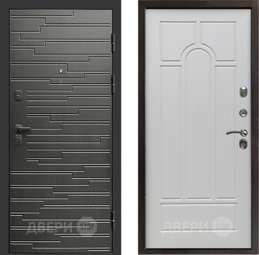 Входная металлическая Дверь Престиж Rivera Арка Лиственница белая в Старой Купавне