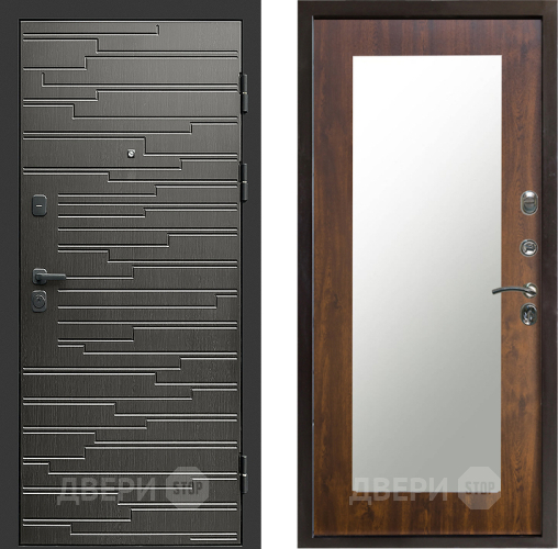 Входная металлическая Дверь Престиж Rivera Зеркло Пастораль Дуб в Старой Купавне