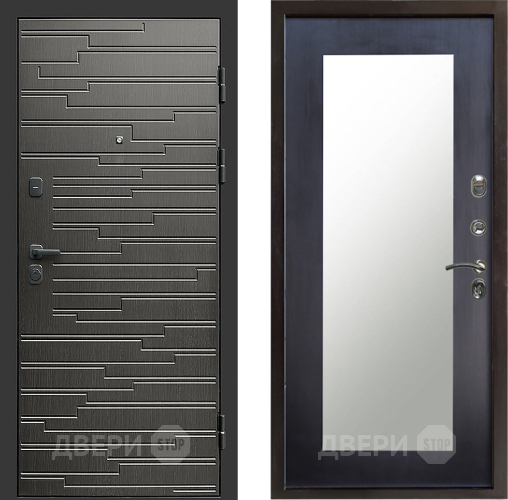 Входная металлическая Дверь Престиж Rivera Зеркло Пастораль Венге в Старой Купавне