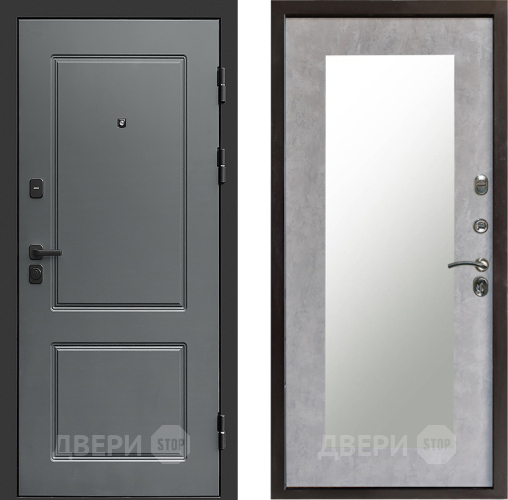 Входная металлическая Дверь Престиж Verona Зеркло Пастораль Бетон светлый в Старой Купавне