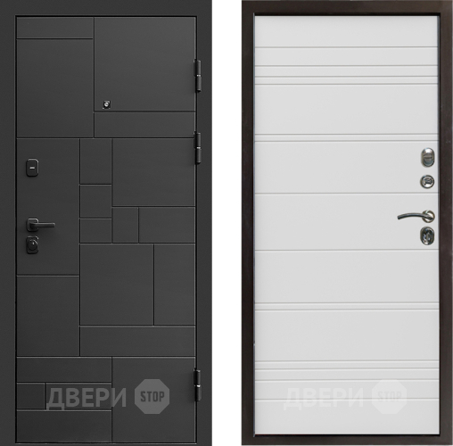 Входная металлическая Дверь Престиж Kvadro Line Белый в Старой Купавне