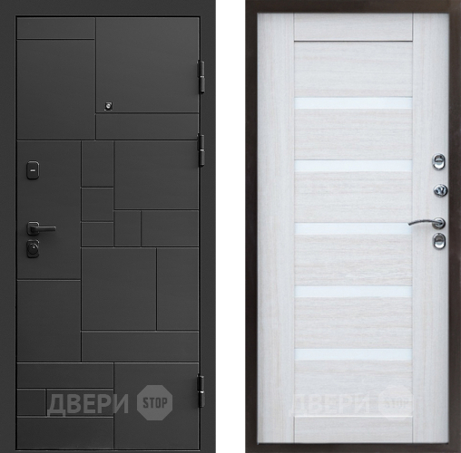 Входная металлическая Дверь Престиж Kvadro Царга Лиственница белая в Старой Купавне