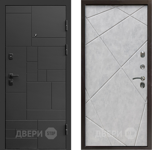 Входная металлическая Дверь Престиж Kvadro Лучи Бетон светлый в Старой Купавне