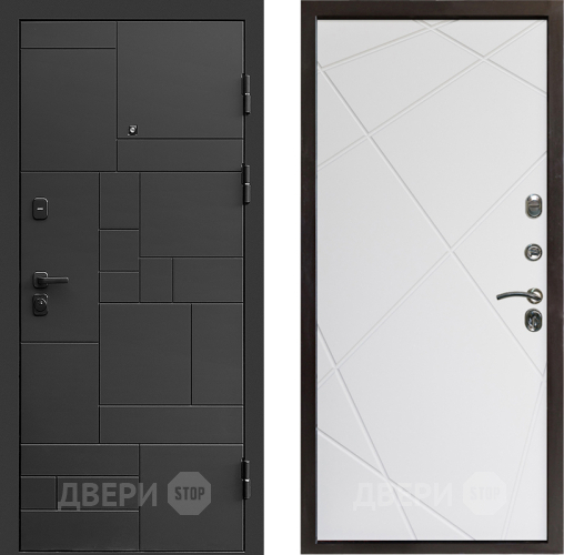 Входная металлическая Дверь Престиж Kvadro Лучи Бетон белый в Старой Купавне