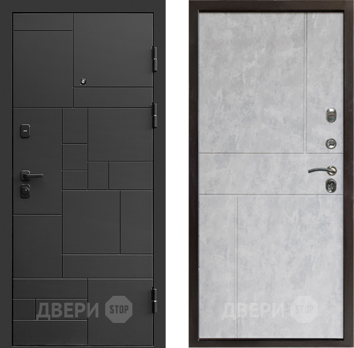 Входная металлическая Дверь Престиж Kvadro Горизонт Бетон светлый в Старой Купавне