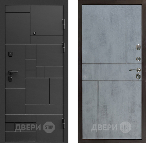 Входная металлическая Дверь Престиж Kvadro Горизонт Бетон темный в Старой Купавне