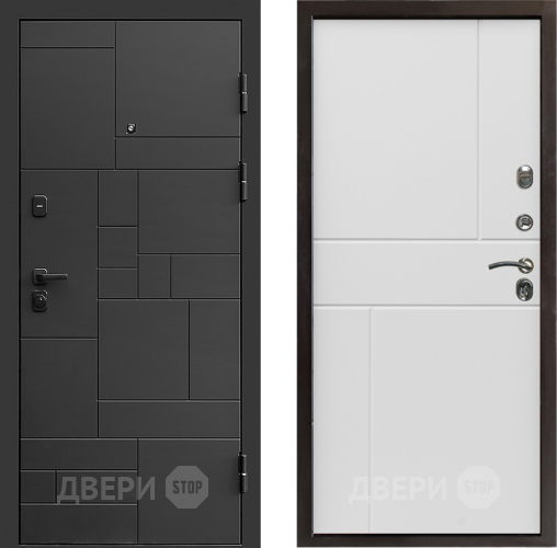 Входная металлическая Дверь Престиж Kvadro Горизонт Бетон белый в Старой Купавне