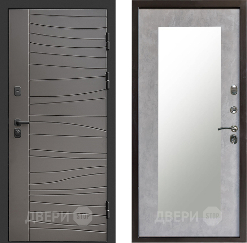 Входная металлическая Дверь Престиж Siciliya Зеркло Пастораль Бетон светлый в Старой Купавне