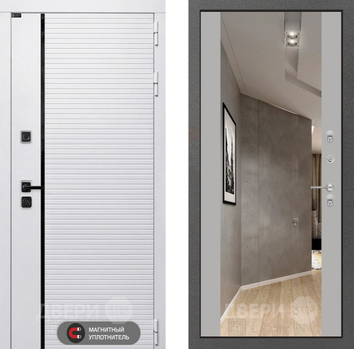 Входная металлическая Дверь Лабиринт (LABIRINT) Royal Зеркало Максимум Грей софт в Старой Купавне