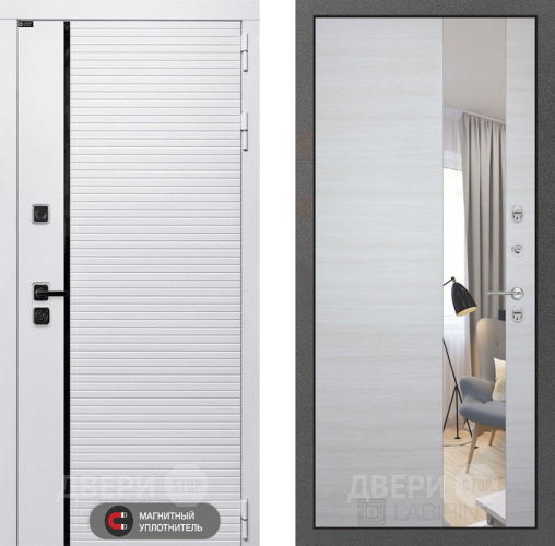 Входная металлическая Дверь Лабиринт (LABIRINT) Royal Зеркало Акация светлая в Старой Купавне