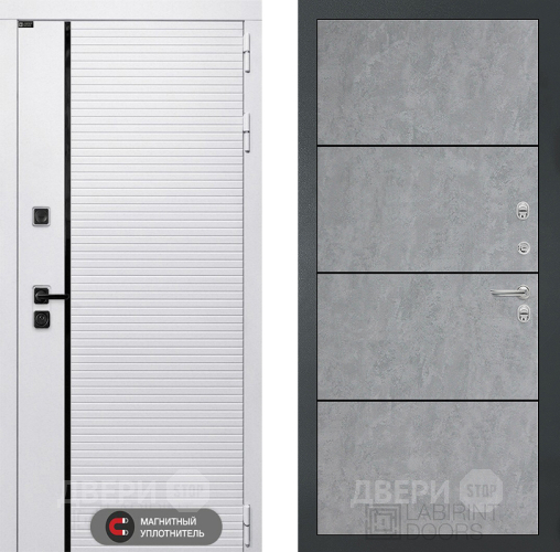 Входная металлическая Дверь Лабиринт (LABIRINT) Royal 25 Бетон светлый в Старой Купавне