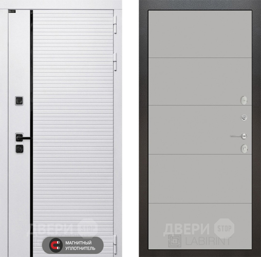 Входная металлическая Дверь Лабиринт (LABIRINT) Royal 13 Грей софт в Старой Купавне