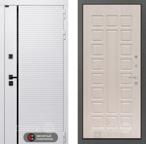 Входная металлическая Дверь Лабиринт (LABIRINT) Royal 04 Беленый дуб в Старой Купавне