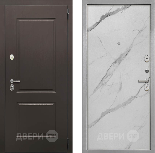 Входная металлическая Дверь Интекрон (INTECRON) Кампо Гладкая Мрамор натуральный арктик в Старой Купавне