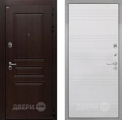 Входная металлическая Дверь Интекрон (INTECRON) Брайтон Тиковое Дерево ФЛ-316 Белый ясень в Старой Купавне