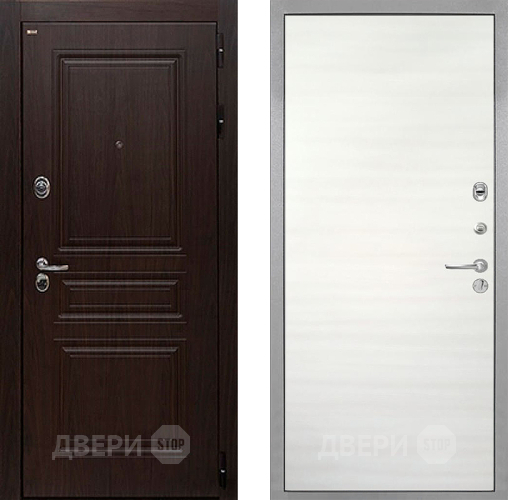 Входная металлическая Дверь Интекрон (INTECRON) Брайтон Тиковое Дерево Гладкая Дуб сильвер поперечный в Старой Купавне