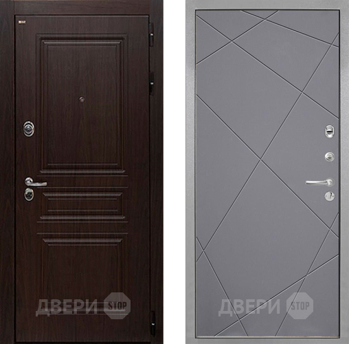 Входная металлическая Дверь Интекрон (INTECRON) Брайтон Тиковое Дерево Лучи-М Графит софт в Старой Купавне
