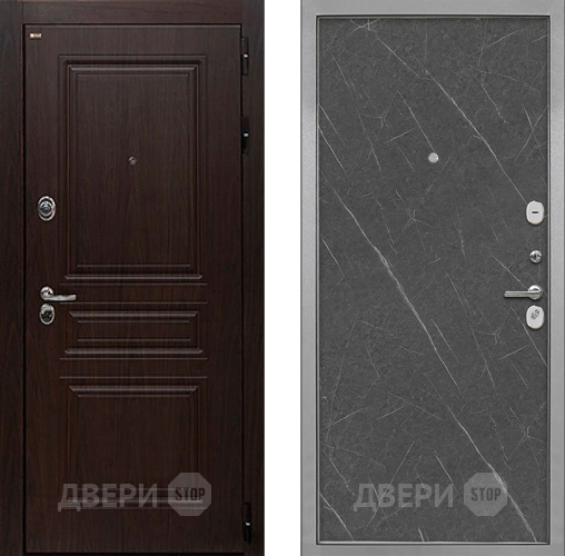 Дверь Интекрон (INTECRON) Брайтон Тиковое Дерево Гладкая Гранит лава оникс в Старой Купавне