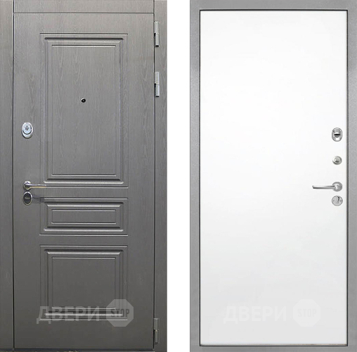 Входная металлическая Дверь Интекрон (INTECRON) Брайтон Графит Гладкая Силк Сноу в Старой Купавне