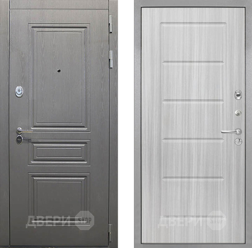 Входная металлическая Дверь Интекрон (INTECRON) Брайтон Графит ФЛ-39 Сандал белый в Старой Купавне