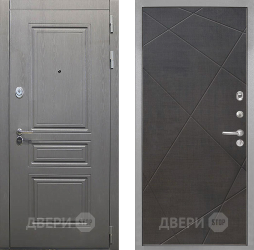 Входная металлическая Дверь Интекрон (INTECRON) Брайтон Графит Лучи-М Венге распил кофе в Старой Купавне