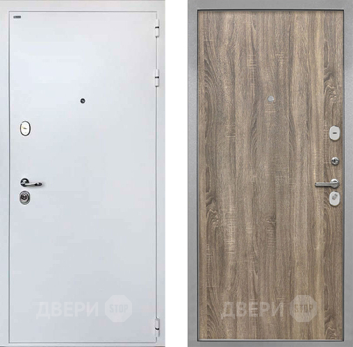 Входная металлическая Дверь Интекрон (INTECRON) Колизей White Гладкая Дуб турин в Старой Купавне