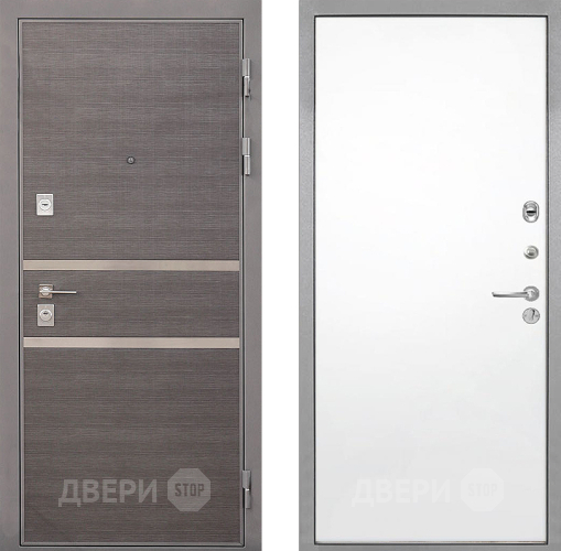 Входная металлическая Дверь Интекрон (INTECRON) Неаполь Гладкая Силк Сноу в Старой Купавне