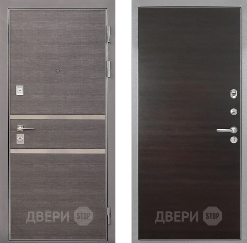 Входная металлическая Дверь Интекрон (INTECRON) Неаполь Гладкая Эковенге поперечный в Старой Купавне